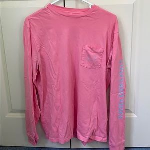 Vineyard vines pink long sleeve with blue detail